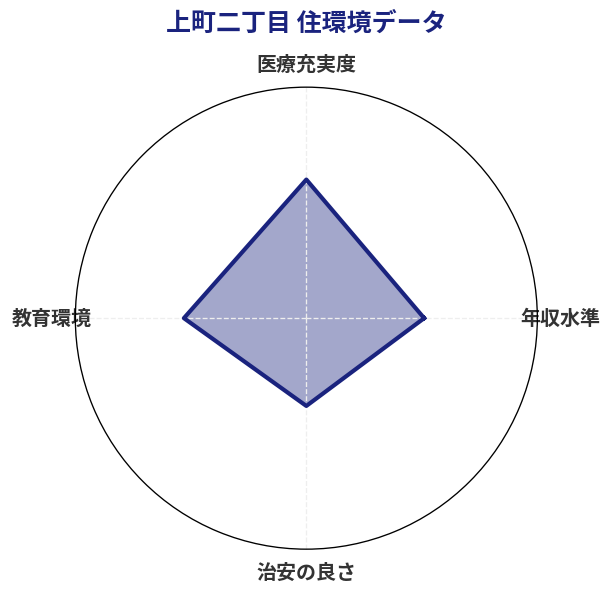 上町二丁目 住環境スコア分析チャート