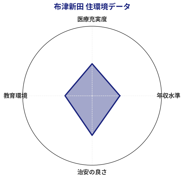 布津新田 住環境スコア分析チャート