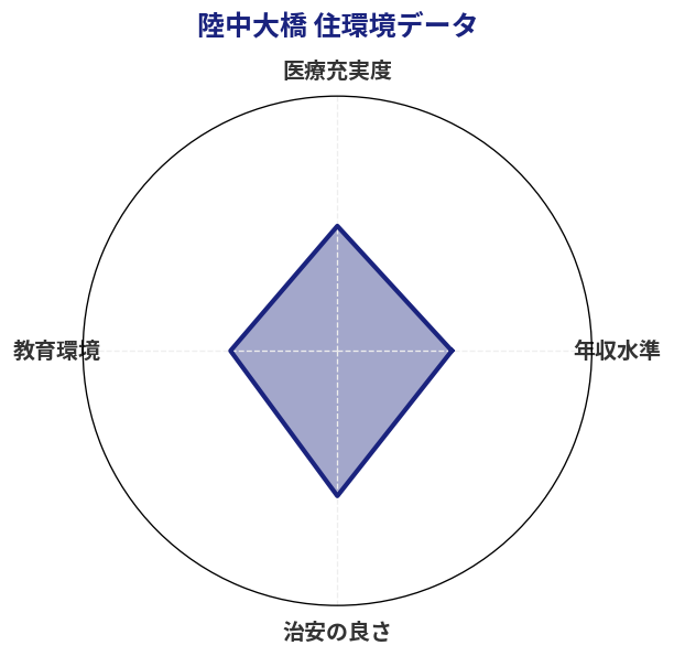 陸中大橋 住環境スコア分析チャート